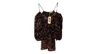 Amy Lynn Women's Skylar Sequin Puff Sleeve Dress, Size S