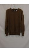 Polo Ralph Lauren Long-Sleeve Wool Sweater, Brown, Size Large