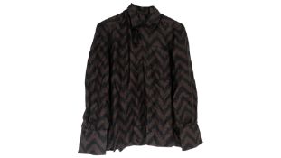Luisa Cerano Silk Shirt, Brown/Black, UK 8