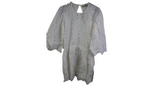 Stella Nova Delicate Embroidered Cotton Dress, White, Size 36