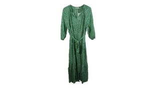 Oui Women's Tiered Maxi Dress, Green, Size EU 38