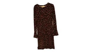 Michael Kors Midi Starlight Dress, Black/Pink, Size M