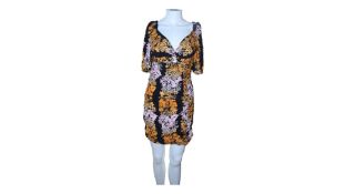 Sandro Janice Floral Dress, Black/Pink/Orange, EU 34