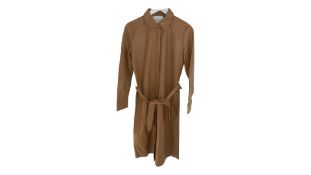 Rino & Pelle Faux Leather Blouse Dress, Toasted Nut, EU 38