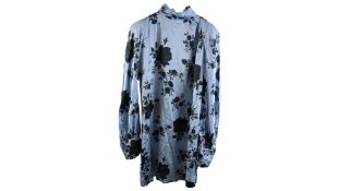 Philosophy Knee Length Dress, Blue Black Flower Print, Size 44
