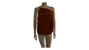The Sei Women's Asymmetrical Chain Knit Top, Orange, Size M