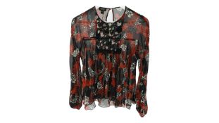 Giambattista Valli Floral Silk Top, Size XS. Used, Very Good Condition