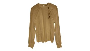 Guess Women's Lace Embroidered Long Sleeve Top, White, Size S