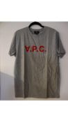 A.P.C Men's VPC Logo T-Shirt, Light Grey, Size M