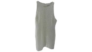 Derek Lam 10 Crosby Serenity Cutout Sequined Tweed Mini Dress, White, Size 14
