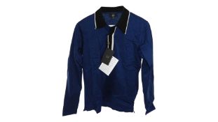Dunhill Men's Navy Blue Polo Shirt, Extra Small