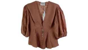 Tove Silk Ember Top, Dark Peach, EU 40