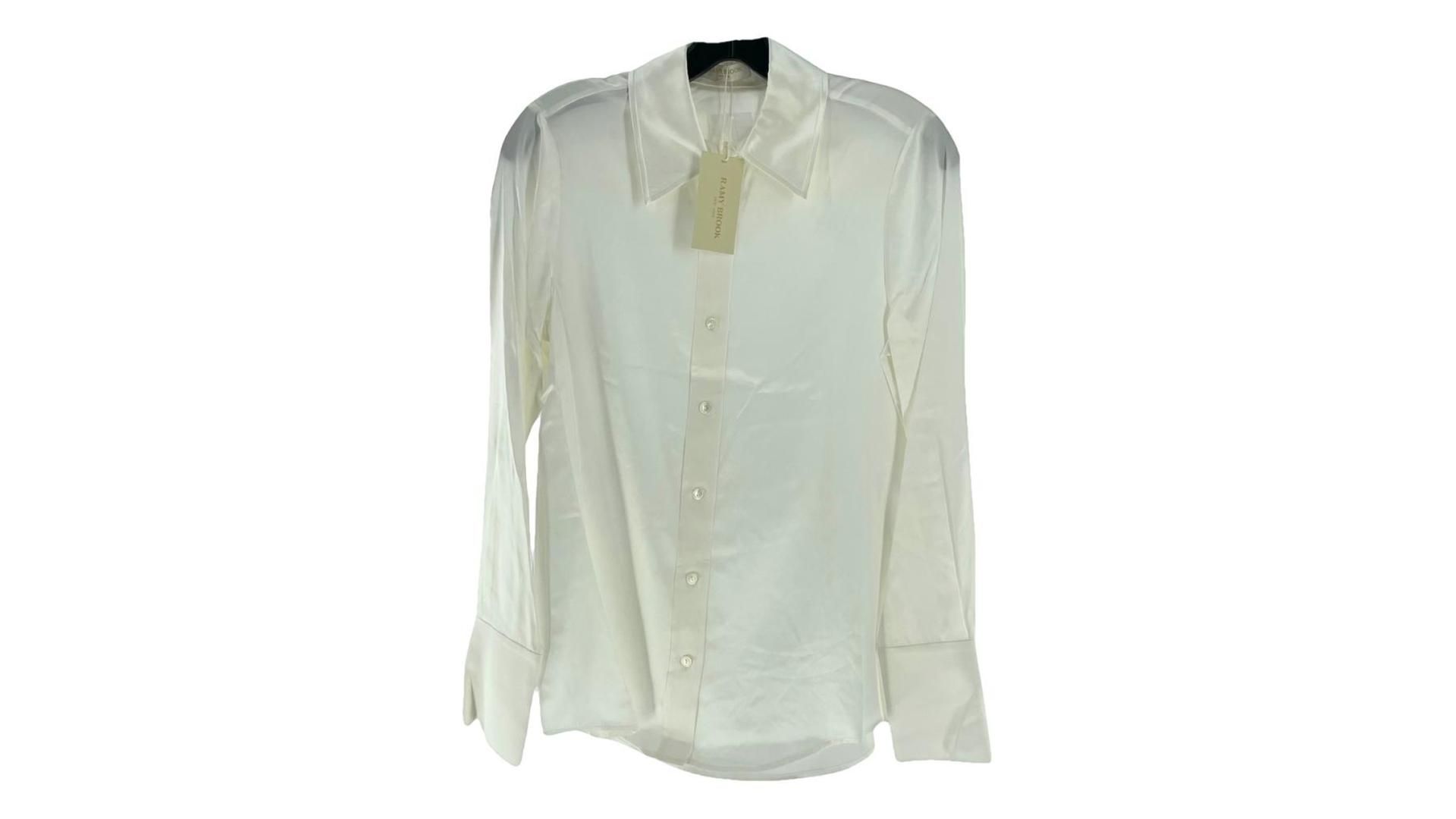 Ramy Brook Victoria Button Down Ivory Blouse Size Small