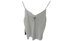 Pinko Women's Hamburger Satin Top, White, EU 42