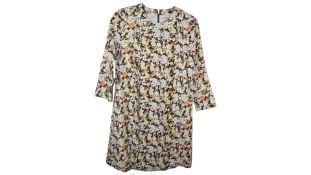 Tory Burch Women's Silk Wool Challis Short Dress, Reverie, Size 4