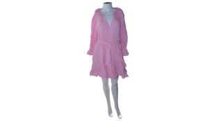 Maje Short Ruffled Dress Rose, Pale Pink, Size 38