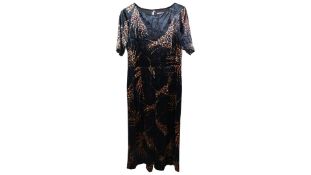 Traffic People Women's Velvet Jumpsuit, Black Gold & Red, Size XL