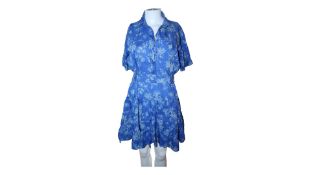 Sandro Short Printed Dress, Blue, Size 36