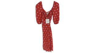 Diane Von Furstenberg Battista Petal Print Wrap Dress, Red/Pink, Medium