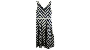 Ralph Lauren Women's Sleeveless Casual Dress, Blue/White Striped, Size 8