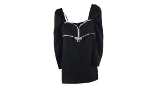 Self-Portrait Crepe Mini Dress, Black, Size 8