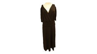 ICHI Zenty Black Jersey Midi Dress, Size S