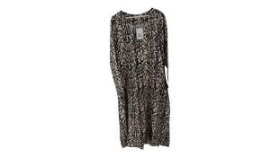 By Malene Birger Embelia Midi Dress, Black/Cream Print, Size 36
