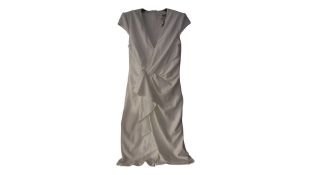 Badgley Mischka Knee Length Dress, Light Ivory, Size 8