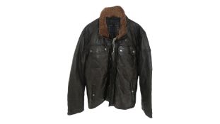 Bugatti Men's Fur Collar Leather Jacket, Brown, EU 54