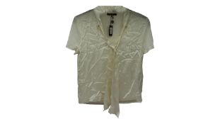 Maje Women's Ecru Silk Shirt, White, Size T2