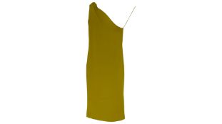 Galvan London Glossy Viscose Persephone Dress, Citrus Yellow, Small