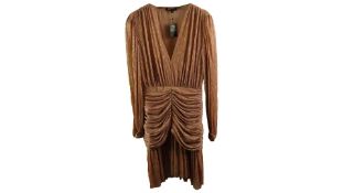 Maje Rosina Lame Ruched Dress, Pink, Size 36