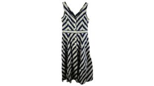 Ralph Lauren Women's Sleeveless Casual Dress, Blue/White Striped, Size 8