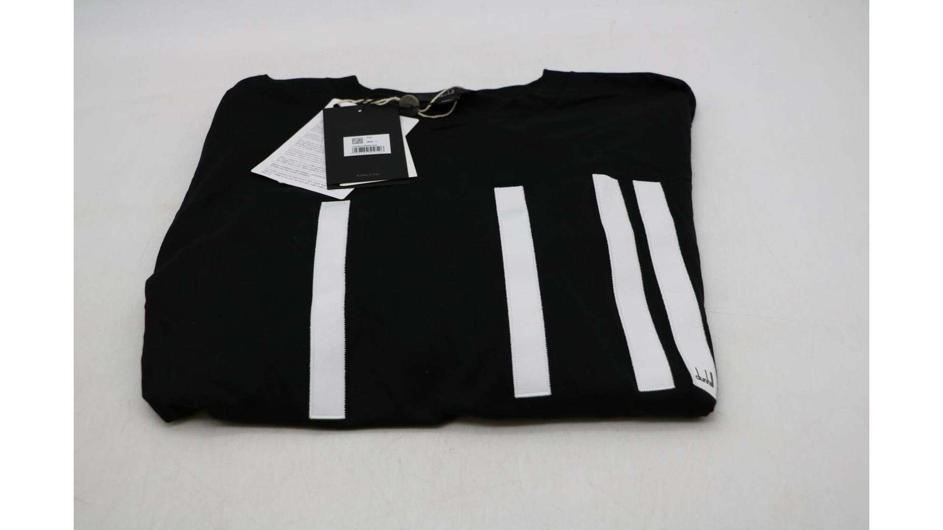 Dunhill Men's Lines Black Long Sleeve T-Shirt, Size L