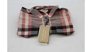 Burberry Men's Check Cotton Poplin Shirt, Dusty Pink, Size XS