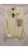 Emporio Armani Logo Jersey Sweatshirt, Off White/ Light Beige, Size L