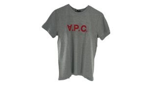 APC Men's T-Shirt, Grey/Red, Size Small
