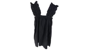 Maya Black Ruffle Cotton Dress, Size S