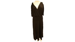 ICHI Zenty Black Jersey Midi Dress, Size L