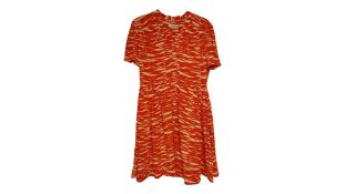 Calvin Klein Women's Dress, Orange/White, Size 12