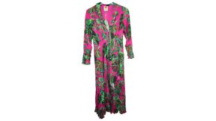 Farm Rio Women's Leaves Maxi Dress, Pink, Small