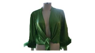 Rezek Women's Silk Blouse. Green, Size S