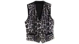 Dolce & Gabbana Men's Grey Leopard Print Waistcoat Size IT 46
