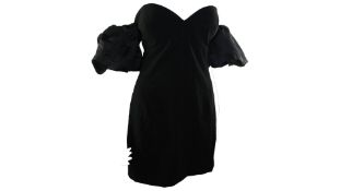 Ronny Kobo Off The Shoulder Mini Dress Woven Spandex, Black, Size L