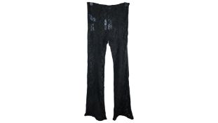 Ganni Cotton Lace Flared Pants, Black, Size 36