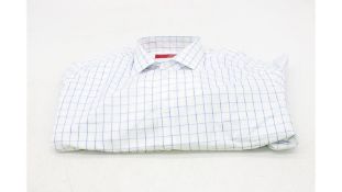 Carolina Herrera Windowpane Check Poplin Shirt, White/Sky Blue, Large