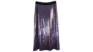 Riani Women's A Line Sequin Skirt, Purple, Size 36