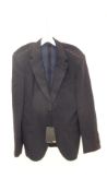 Boss Slim-fit Micro-Patterned Virgin Wool Jacket, Navy, Size GB 50