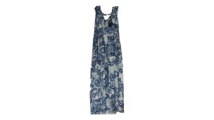 Guess Women's Gisel Long Dress, Blue/White, Size S