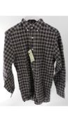 Burberry Check Cotton Shirt Blue, Size XS